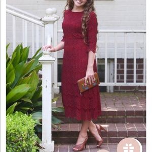 Elegant Navy Lace Dress